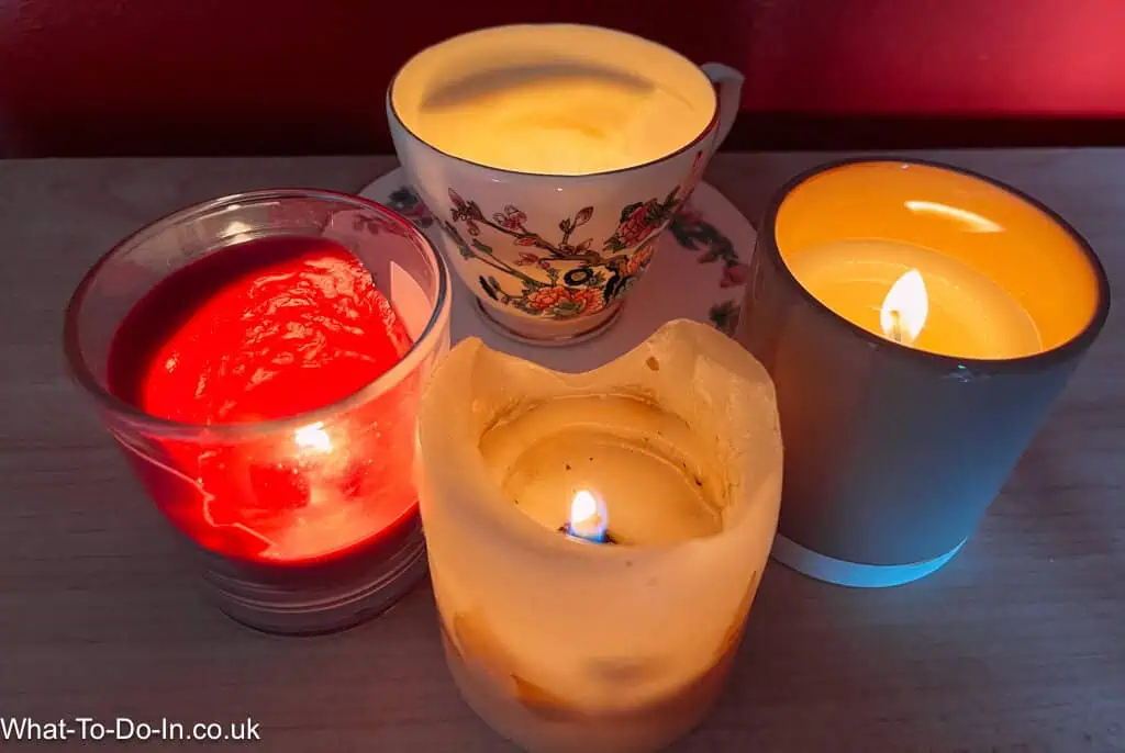 Four lit candles