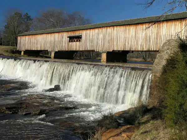 Watson Mill covered Bridge and Waterfall