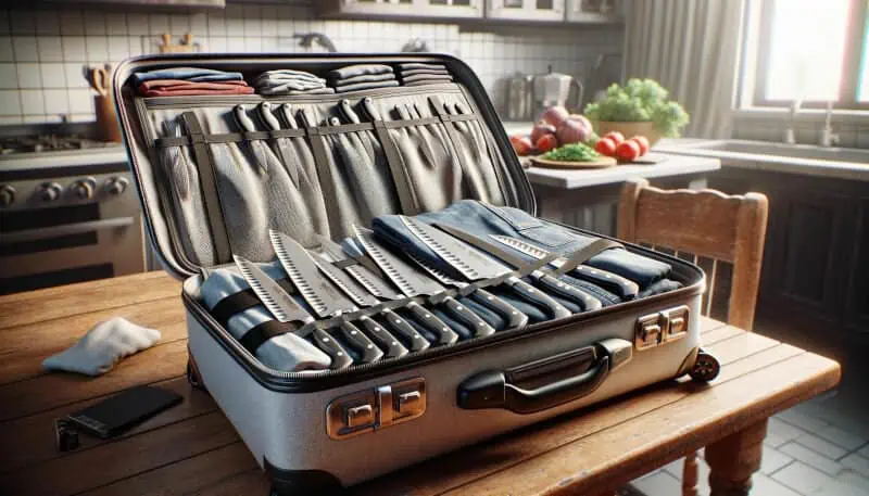packing knives in your suitcase