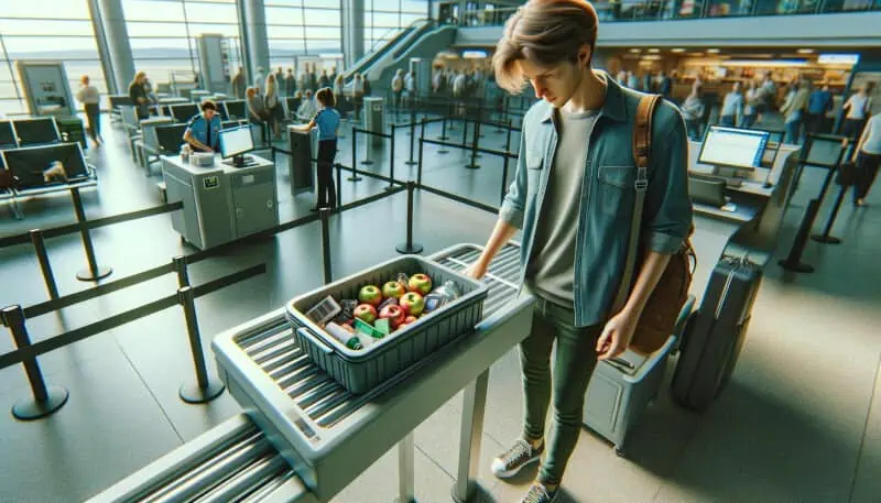 taking apples through airport security