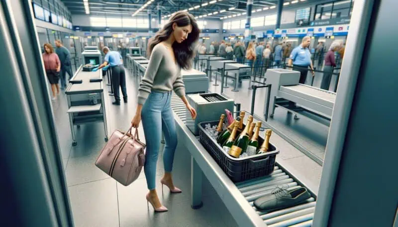 taking champagne through airport security