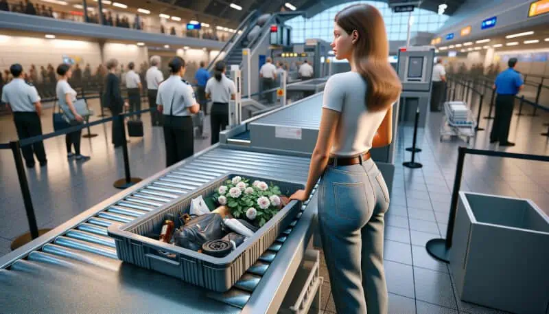 taking flowers through airport security