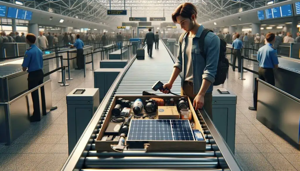 taking solar panels through airport security