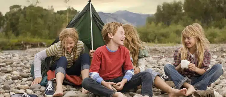 wild camping with kids